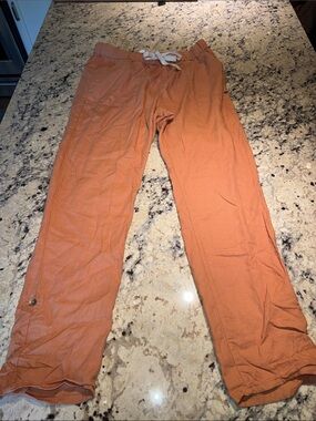Roxy Straight Leg Pants in Rust Orange